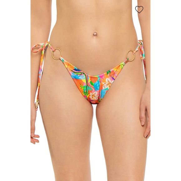 Sz XL Kulani Kinis Havana Haven Brazilian Low Rise Multicolor Bikini Bottom NWT - Picture 7 of 8